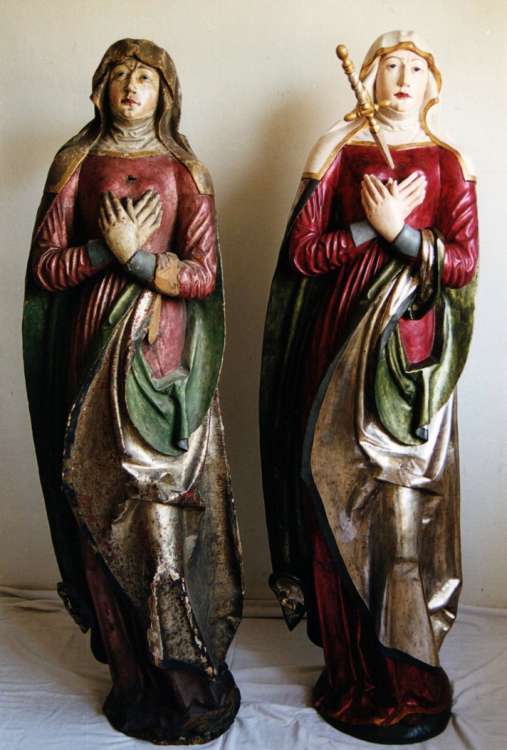 Our Lady of Sorrows original and replica of main altar at the Marianske Radcice, 151 cm