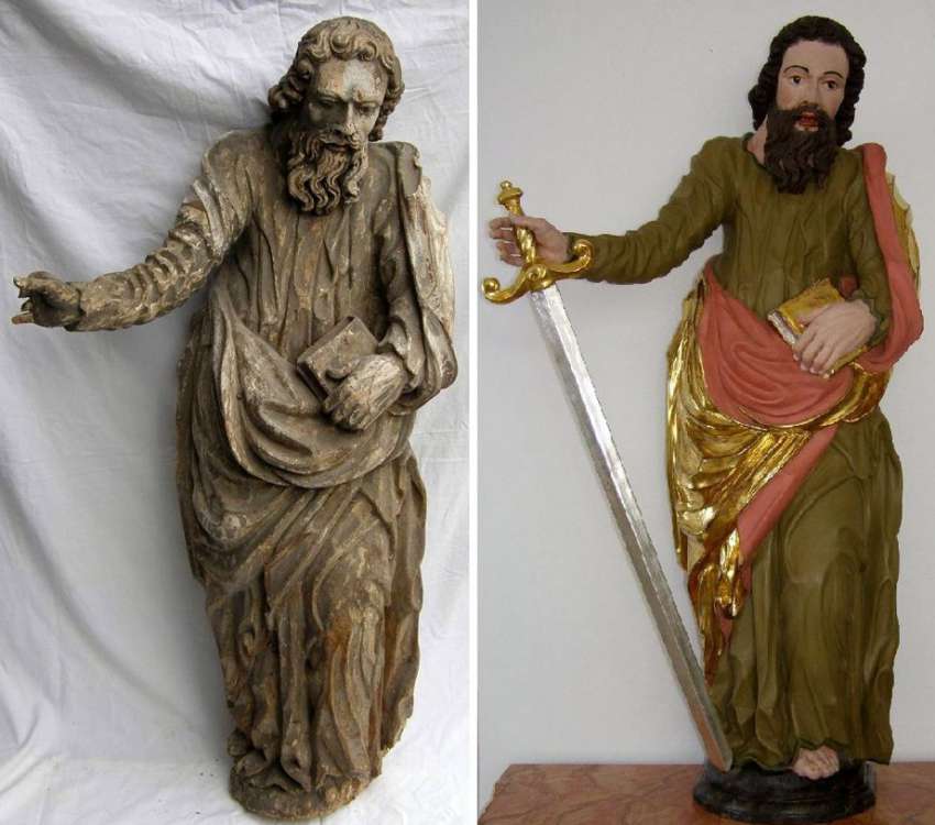 Sv. Pavel, before and after restoration