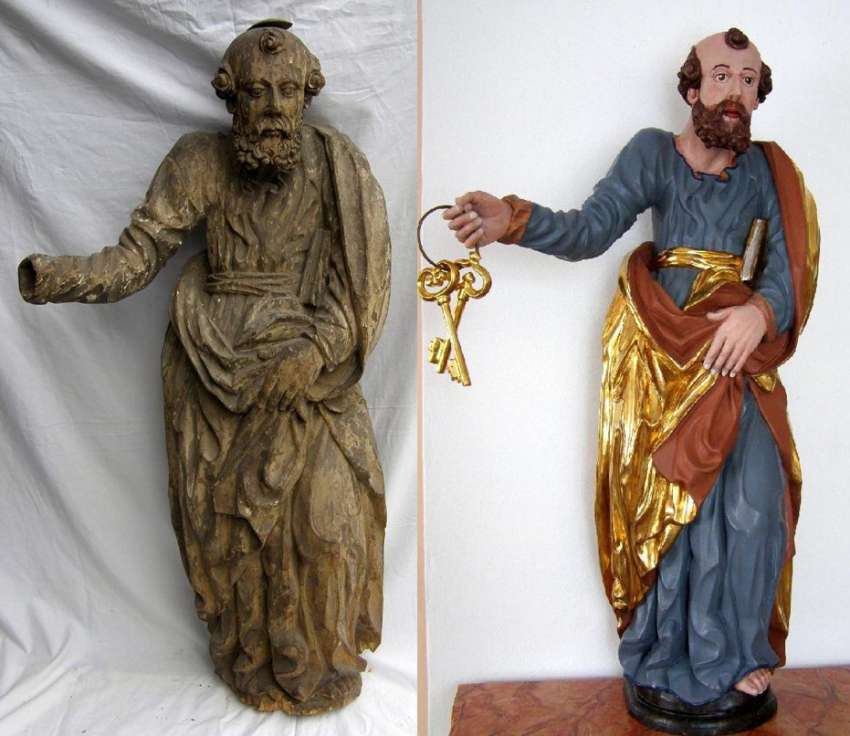 Sv. Petr, before and after restoration